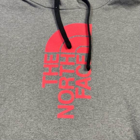 The North Face Half Dome Hoodie Sweatshirt Mens XL Gray Red Logo Pullover Fleece - Picture 5 of 12